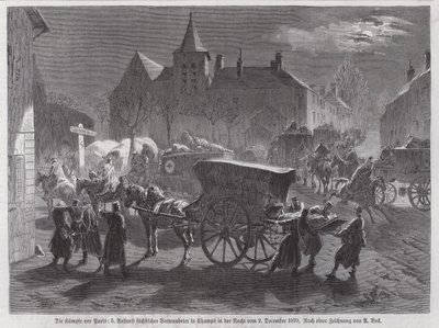 Arrivo dei soldati sassoni feriti nelle battaglie fuori Parigi, Guerra Franco-Prussiana, 2 dicembre 1870 da Augustus J. Beck