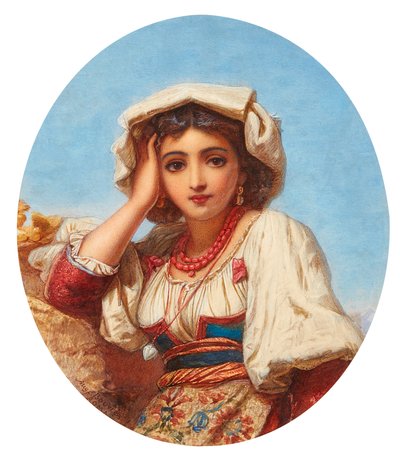 Testa di una ragazza italiana da Augustus Jules Bouvier
