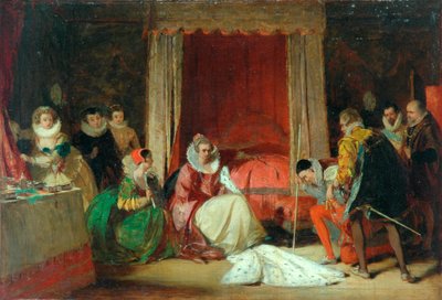 La regina Elisabetta in preda alla rabbia da Augustus Leopold Egg