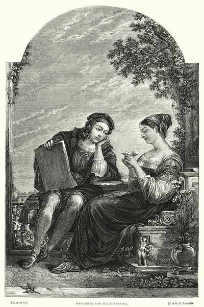 Raffaello e la Fornarina da Augustus Wall (after) Callcott