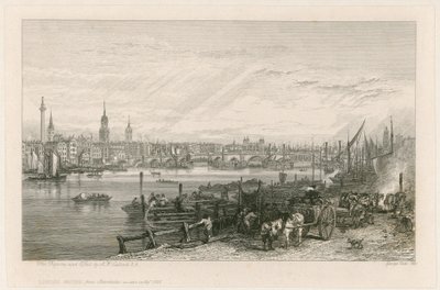 Costruzione del nuovo London Bridge da Augustus Wall Callcott