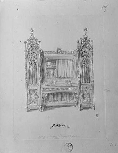 Progetto per una libreria gotica, c.1835 da Augustus Welby Northmore Pugin