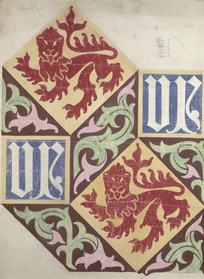 Progetto del pavimento per le Case del Parlamento da Augustus Welby Northmore Pugin