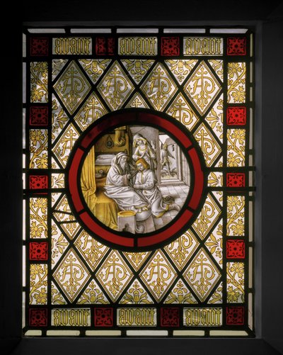 Finestra della biblioteca con tondo olandese, c.1844 da Augustus Welby Northmore Pugin