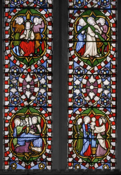 Misteri del Rosario, finestra est della cappella (dettaglio), 1847 da Augustus Welby Northmore Pugin