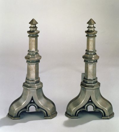 Coppia di alari in stile gotico, c.1836 da Augustus Welby Northmore Pugin
