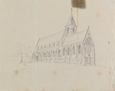 Schizzo di una chiesa gotica da Augustus Welby Northmore Pugin