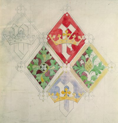 Progetto per vetrata per le Case del Parlamento da Augustus Welby Northmore Pugin