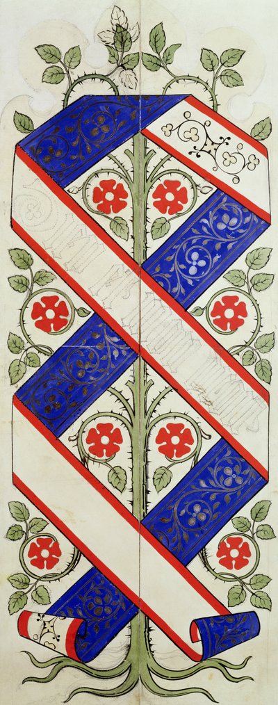 Progetto di carta da parati per la Biblioteca della Camera dei Lord da Augustus Welby Northmore Pugin