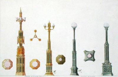 Progetti per candelabri al Castello di Windsor da Augustus Welby Pugin