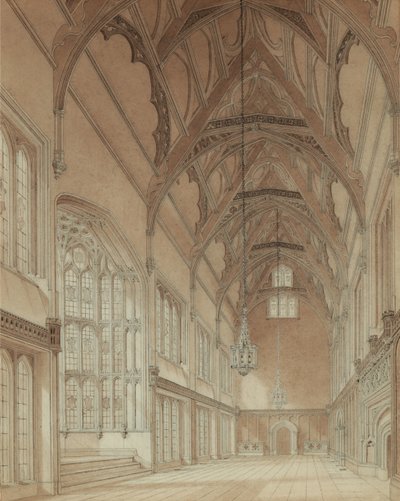 Interno di una sala del college da Augustus Welby Pugin
