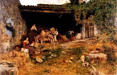 Cortile di una fattoria italiana da Aurelio Tiratelli