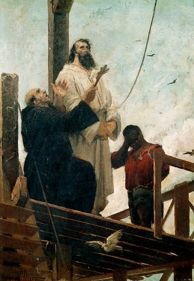 Martirio di Tiradentes impiccato a Rio il 21 aprile da Aurelio de Figueredo