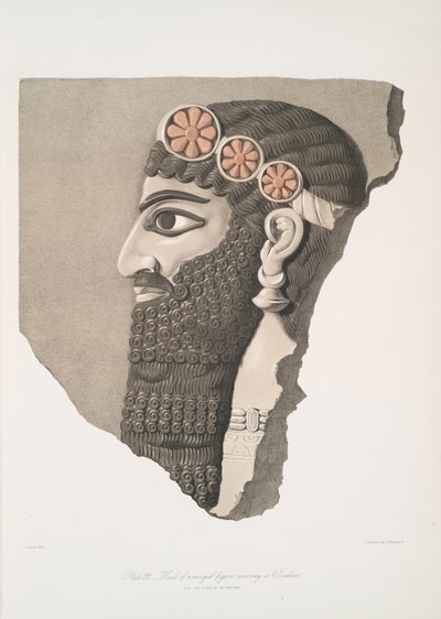Testa di una figura alata con diadema, 1849 da Austen Henry Layard