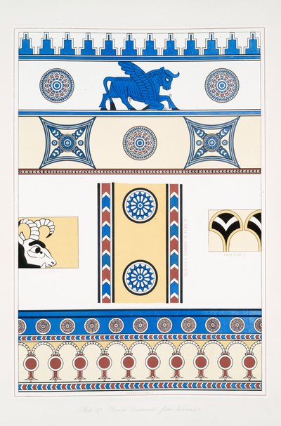 Ornamenti dipinti da Nimroud [Calah] da Austen Henry Layard