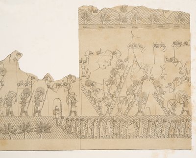 Assedio e scalata di una città (Kouyunjik), dai Monumenti di Ninive, pub. 1849 da Austen Henry Layard