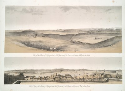 Vista dei tumuli di Kouyunjik [Quyunjik] e Nebbi Yunus, e dei resti delle mura esterne, da Mosul da Austen Henry Layard