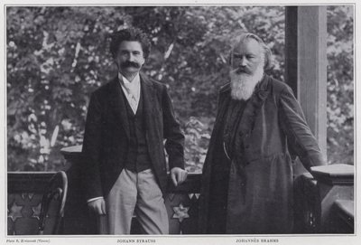 Compositori Johann Strauss il Giovane e Johannes Brahms, Vienna da Austrian Photographer