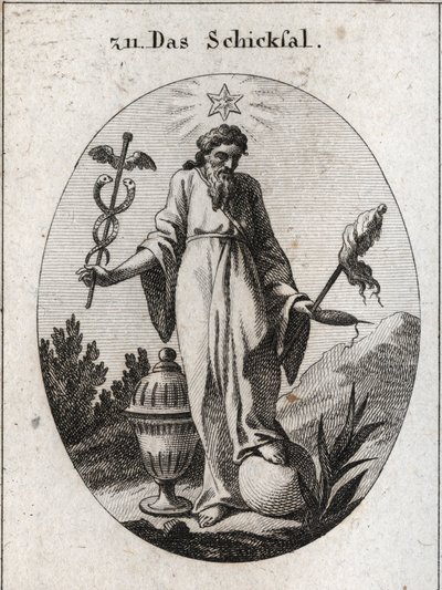 Allegoria del destino. Una stella sopra di essa riflette i rapporti dell
