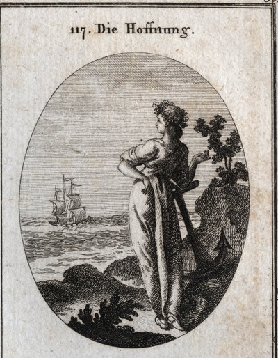 Allegoria della speranza si appoggia su un
