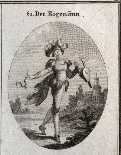 Allegoria del capriccio. Il suo costume e le piume segnano l