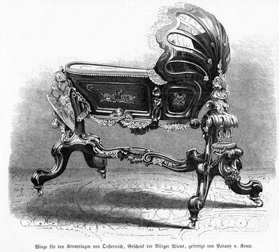 Culla del principe ereditario austriaco, illustrazione da Leipziger Illustrirte Zeitung, 1859 da Austrian School