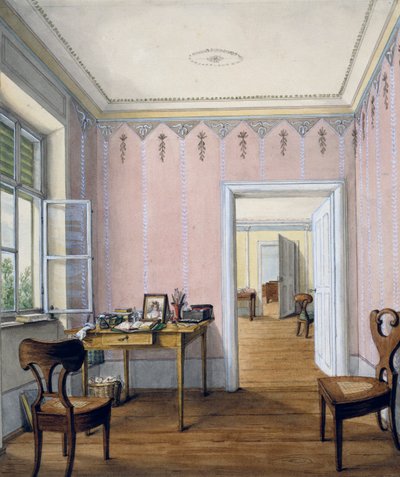 Interno in stile Biedermeier, circa 1840, Austria da Austrian School