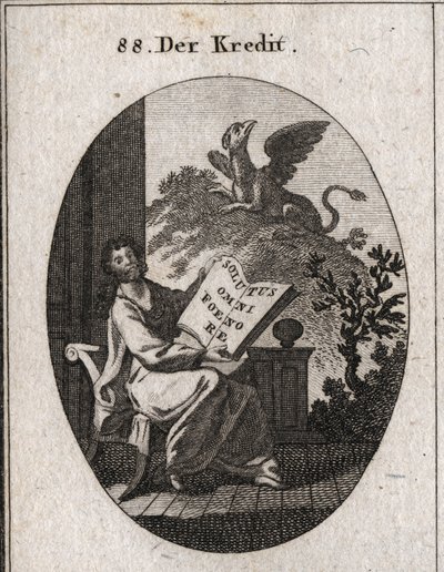 Allegoria del credito che tiene un libro con l