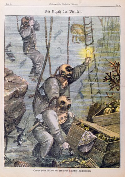 Sommozzatori trovano tesori saccheggiati dai pirati dalle chiese, 1897 da Austrian School