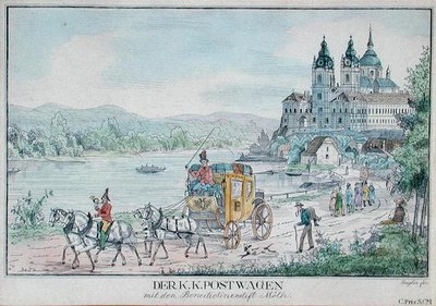 Carrozza del Servizio Postale Imperiale Austriaco davanti all