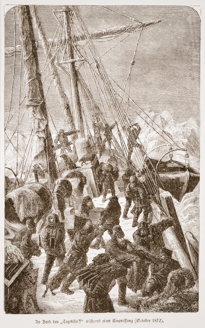 A bordo del Tegetthof durante una tempesta di ghiaccio, ottobre 1872, 1876 da Austrian School