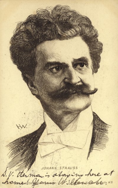 Ritratto di Johann Strauss II da Austrian School