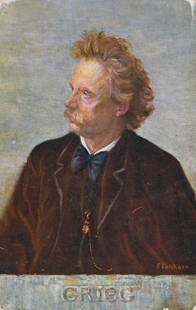 Cartolina raffigurante Edvard Hagerup Grieg da Austrian School
