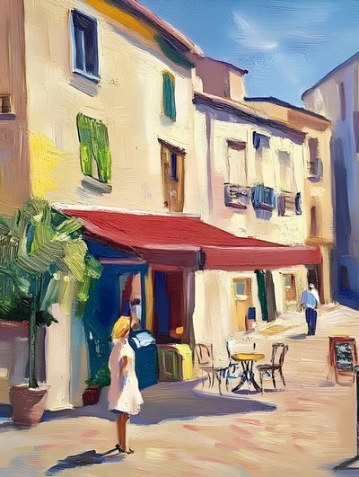 Una suggestiva via dei caffè europei da Avanesova Elena