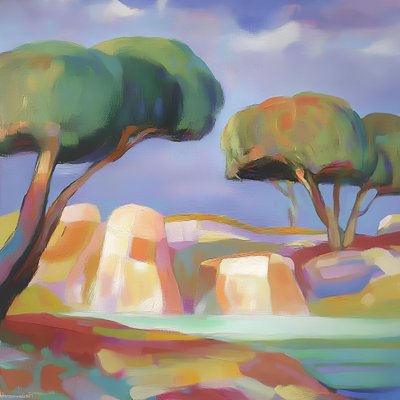 Paesaggio sereno e colorato da Avanesova Elena