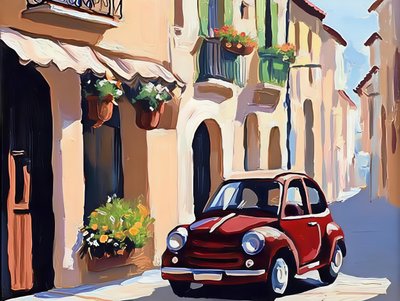 Red Car European Street da Avanesova Elena