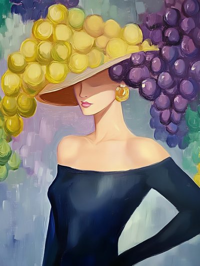 Elegante cappello da donna con motivo a grappolo d