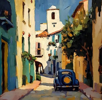 Auto blu di Sunny Village da Avanesova Elena