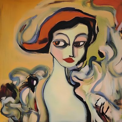 La donna con il cappello rosso da Avanesova Elena
