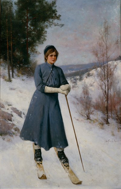 Ragazza sugli sci da Axel Hjalmar Ender