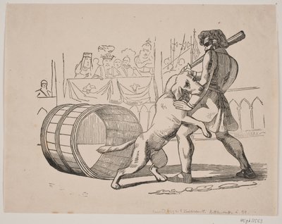 La lotta di Macaire con il cane da Axel Theodor Kittendorff