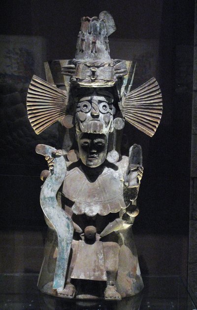 Bruciatore di incenso a forma del dio Tlaloc, Tlahuac, periodo postclassico tardo, c.1500 da Aztec