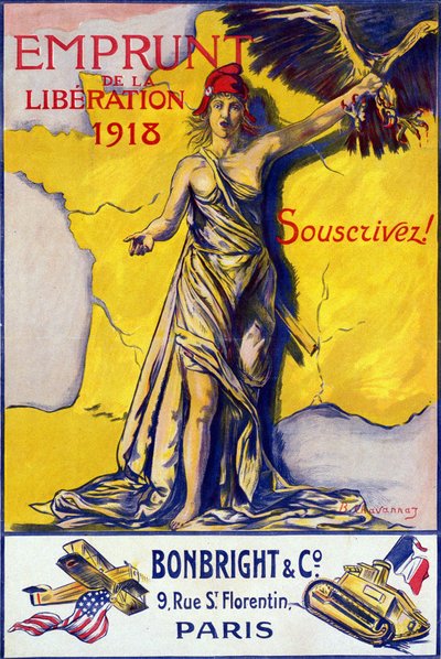 Poster per Il Prestito della Liberazione 1918: Sottoscrivete! - ill. di B. Chavannaz, Diritti Riservati. da B. Chavannaz