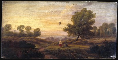 Mongolfiera sopra il bosco, c.1840 da B. Cook