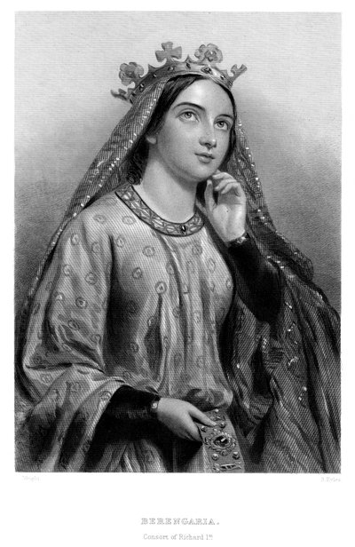Berengaria di Navarra c1164-1230, regina consorte di Re Riccardo I, XIX secolo da B. Eyles
