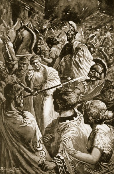 Il Sacco di Olinto, 348 a.C., illustrazione da 