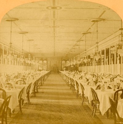 Sala da Pranzo, Grand Union Hotel, Saratoga, La Sala da Pranzo più Grande del Mondo da B. W. Kilburn