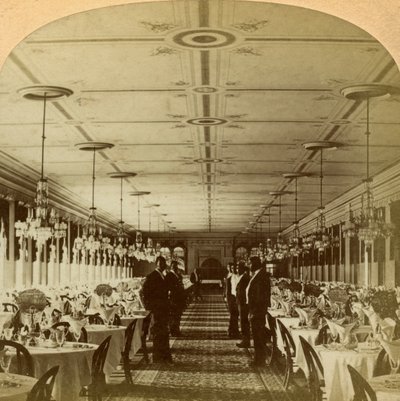 Sala da pranzo, Grand Union Hotel, Saratoga, New York, USA da B. W. Kilburn