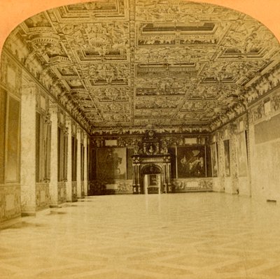 Sala dei Cavalieri, Castello di Frederiksborg, la più bella del mondo, Danimarca, 1897 da B. W. Kilburn