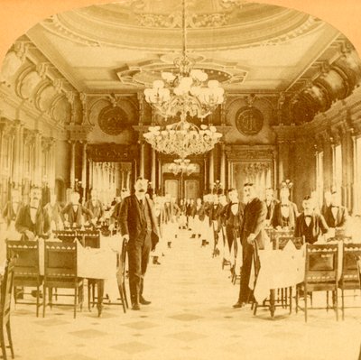 La grande sala da pranzo, Windsor Hotel, considerata la migliore al mondo, Montreal, Canada da B. W. Kilburn